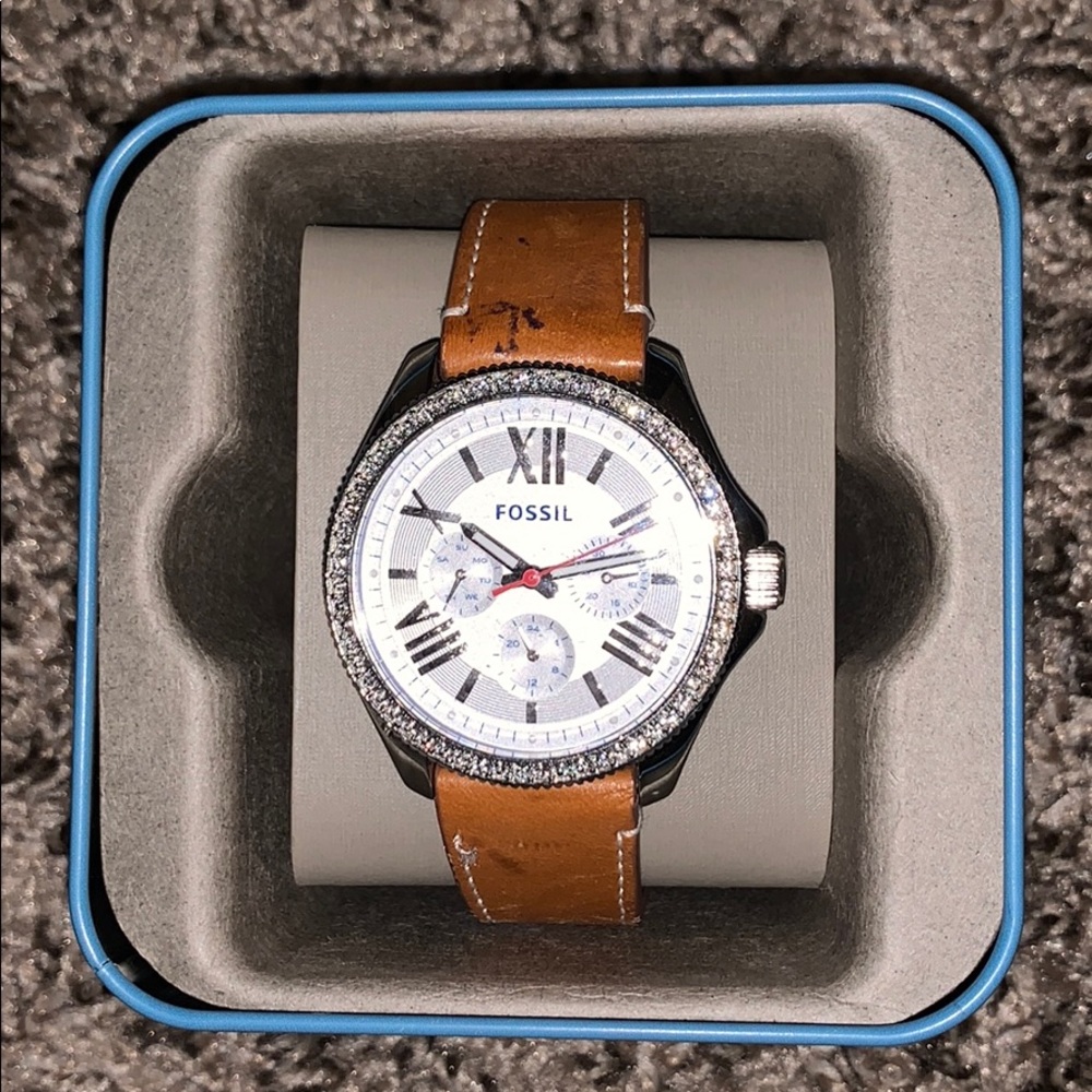 SILVER/BLUE FOSSIL WATCH